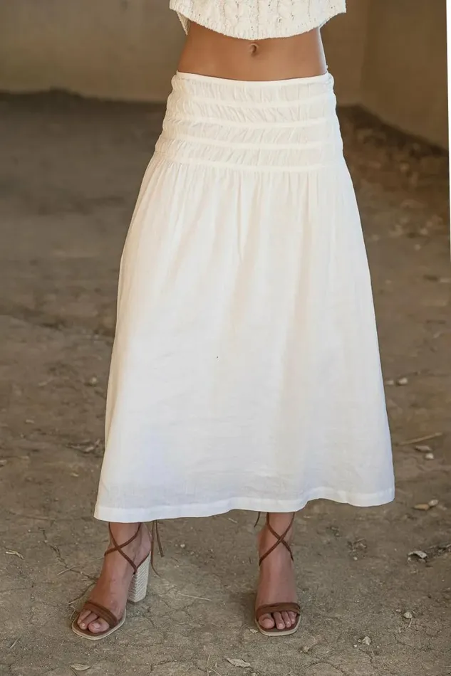 Nyla Skirt In Ivory Ivory Women Bohme Skirts
