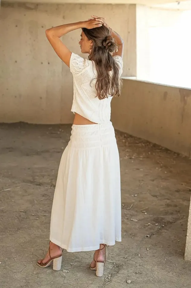 Nyla Skirt In Ivory Ivory Women Bohme Skirts