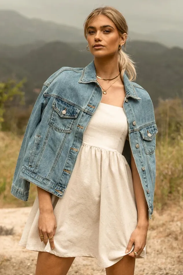 Oaklee Mini Dress In Oatmeal Oatmeal Women Bohme Dresses