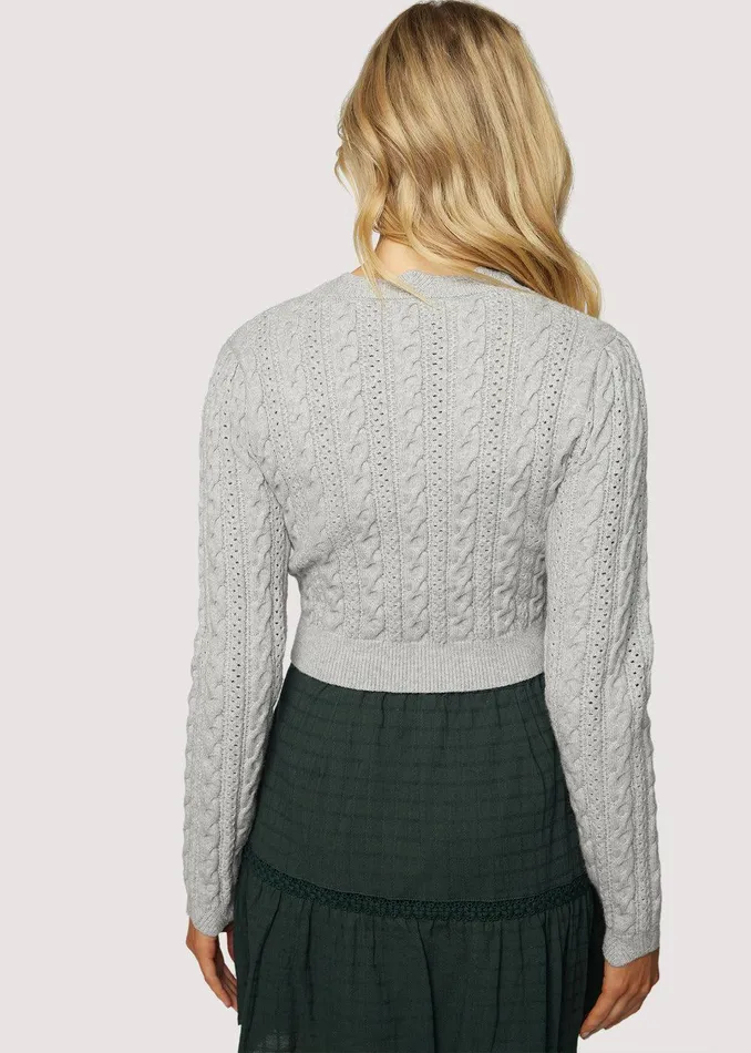 Olivia Wrap Top Heathergrey Women Lost Wander Sweaters