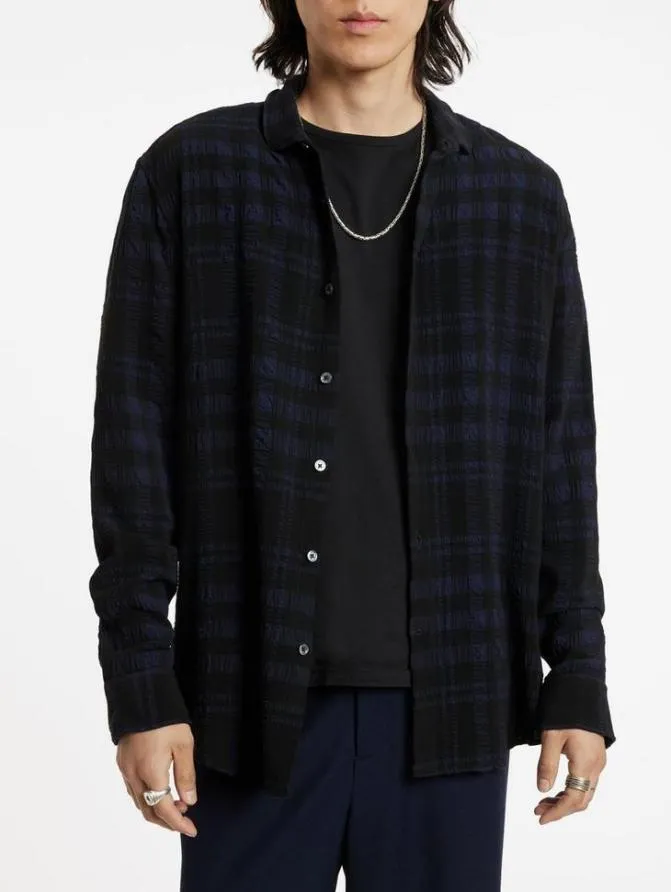 ORCHARD SHIRT Blue Black Clothing John Varvatos Shirts