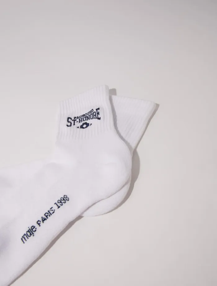 Other Accessories Women Maje Saint Honor Embroidered Socks White