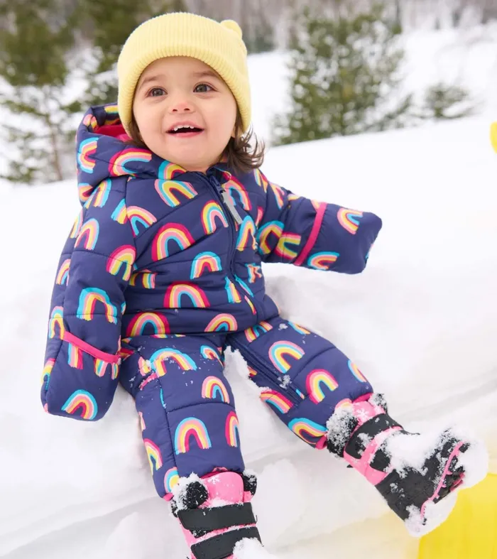 Outerwear Baby and Toddler Hatley Vibrant Rainbows Baby Snowsuit