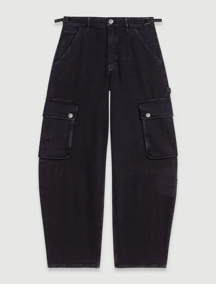 Pants and Jeans Women Maje Cargo Jeans Black