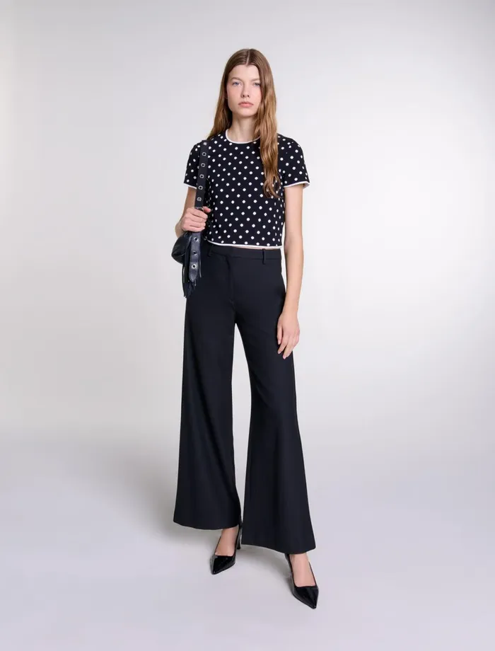 Pants and Jeans Women Maje Flared Trousers Black