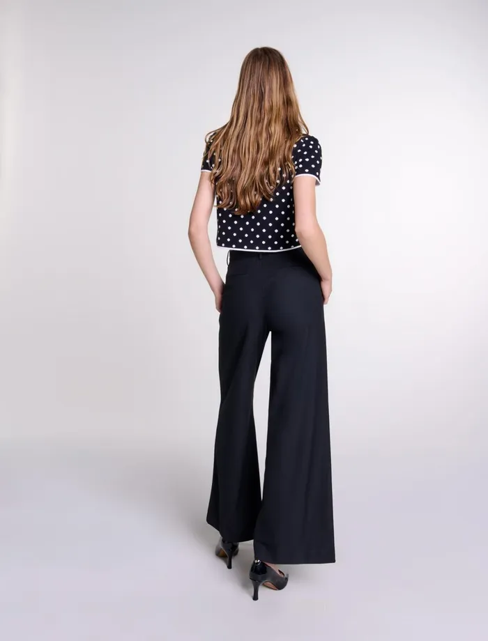 Pants and Jeans Women Maje Flared Trousers Black