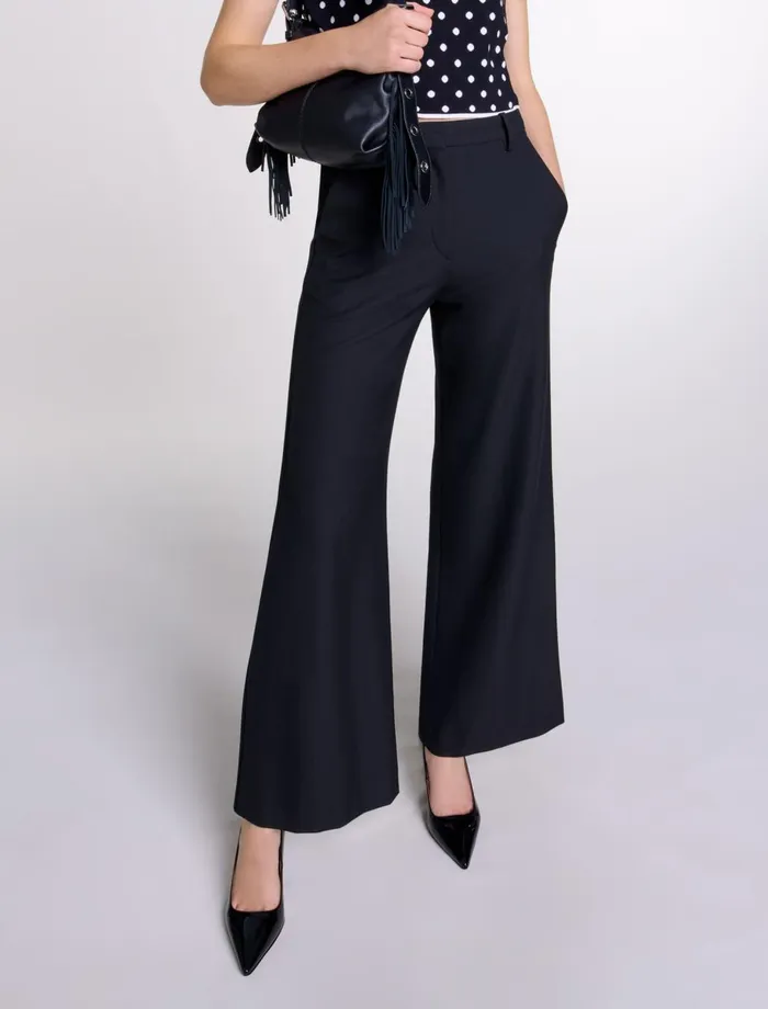 Pants and Jeans Women Maje Flared Trousers Black
