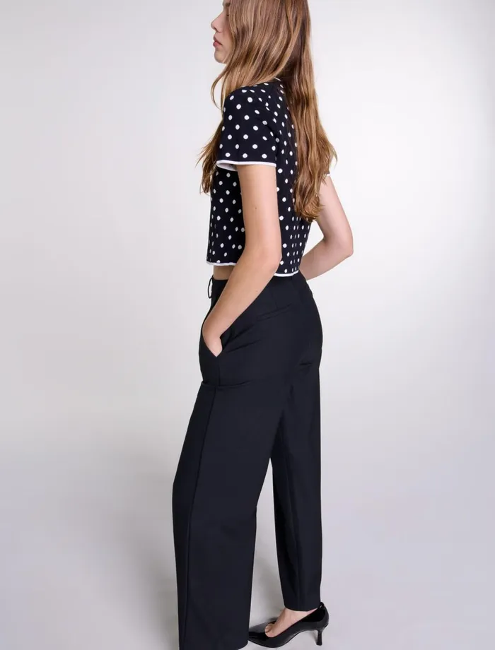 Pants and Jeans Women Maje Flared Trousers Black