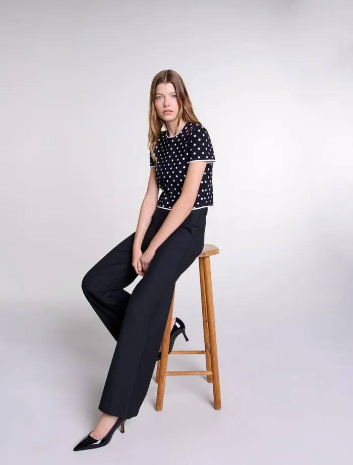 Pants and Jeans Women Maje Flared Trousers Black