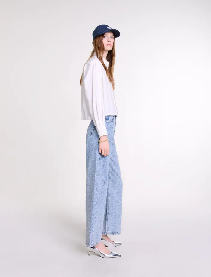 Pants and Jeans Women Maje Rhinestone Xl Jeans Blue