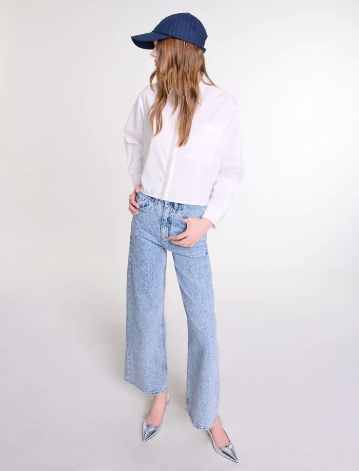 Pants and Jeans Women Maje Rhinestone Xl Jeans Blue