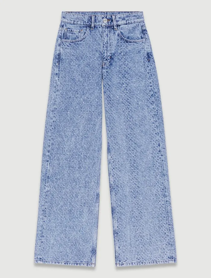 Pants and Jeans Women Maje Rhinestone Xl Jeans Blue