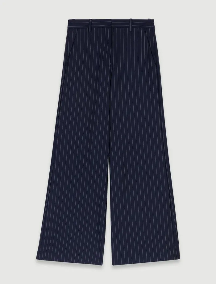 Pants and Jeans Women Maje Striped Trousers Navy Tennis Stripe