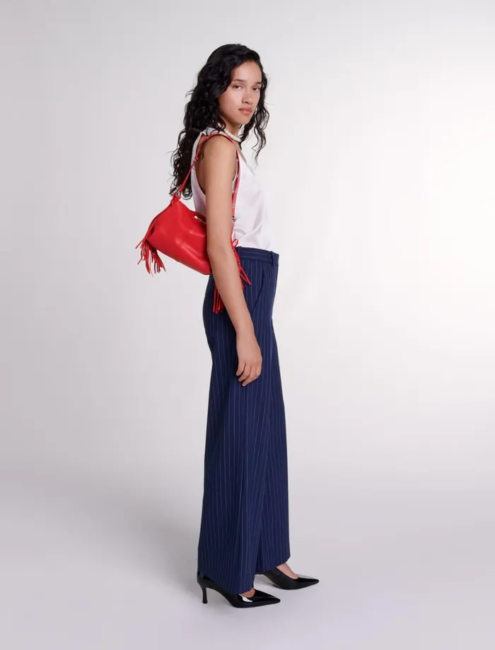Pants and Jeans Women Maje Striped Trousers Navy Tennis Stripe