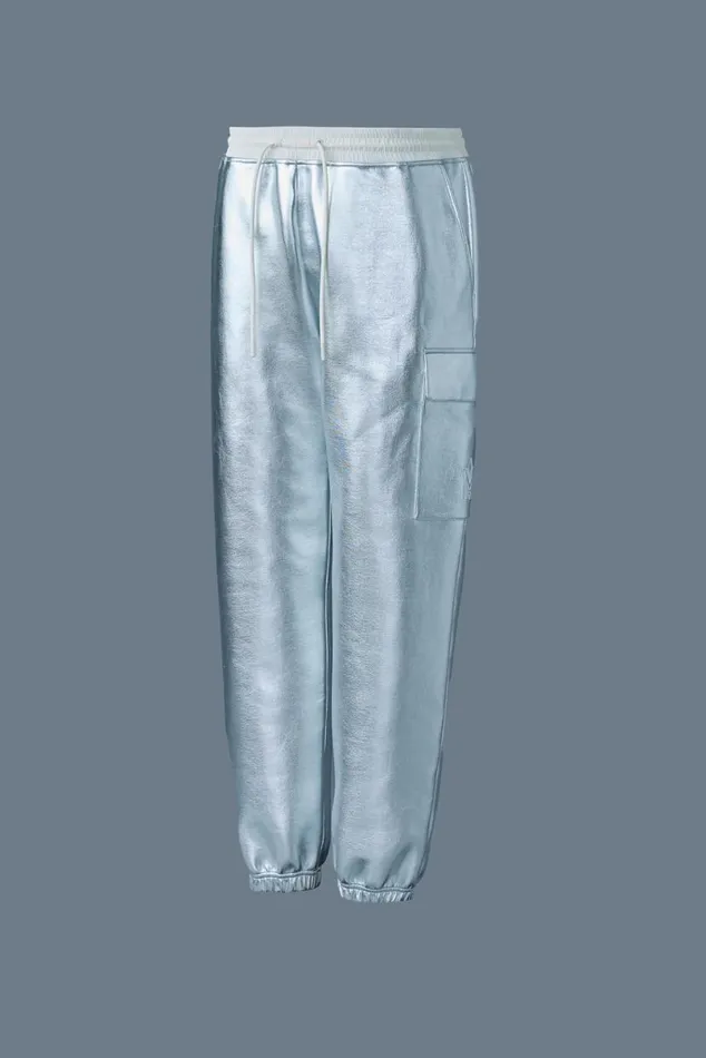 Pants and Shorts Men Mackage MARVINM Metallic Double Face Jersey Sweatpants Silver Pants and Shorts Men Mackage MARVINM Metallic Double Face Jersey Sweatpants Silver