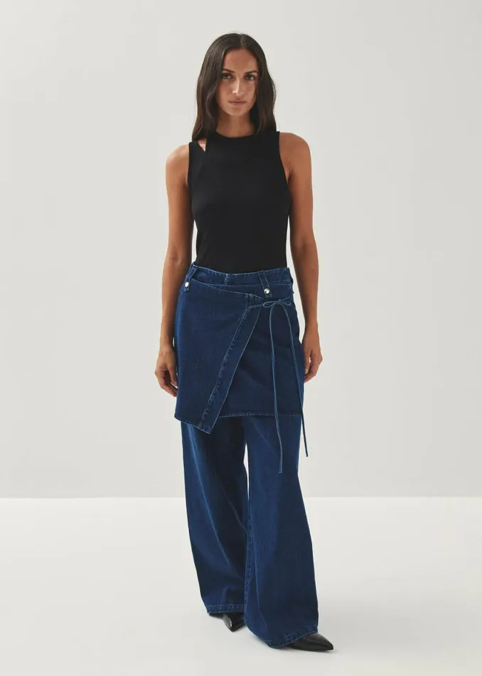 Pants Women ALOHAS Liliana Blue Denim Trousers