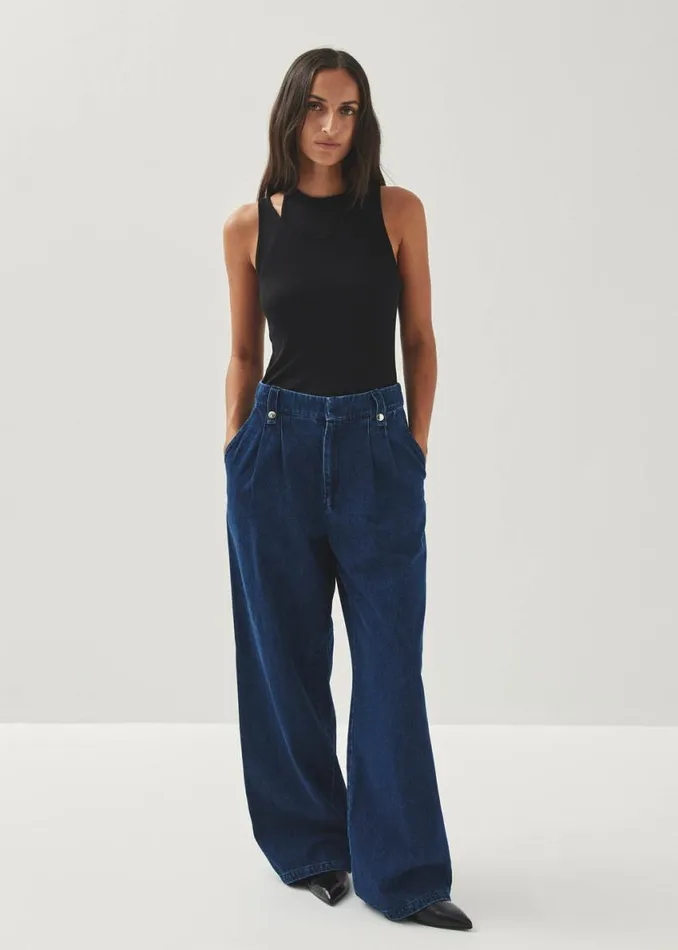 Pants Women ALOHAS Liliana Blue Denim Trousers