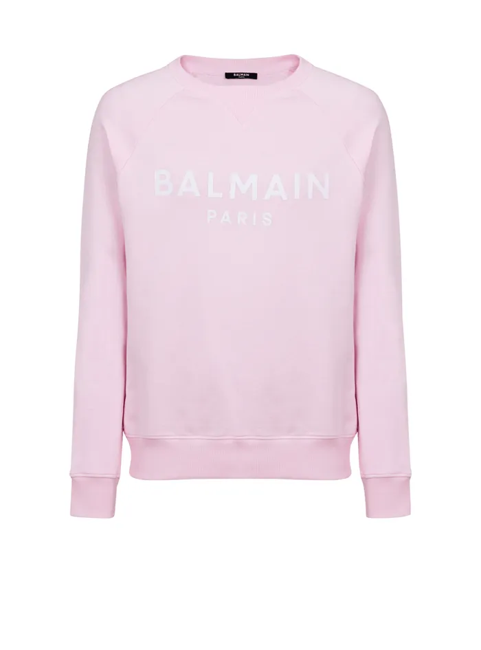 Paris Printed Sweatshirt Pink Men Balmain Sweatshirts