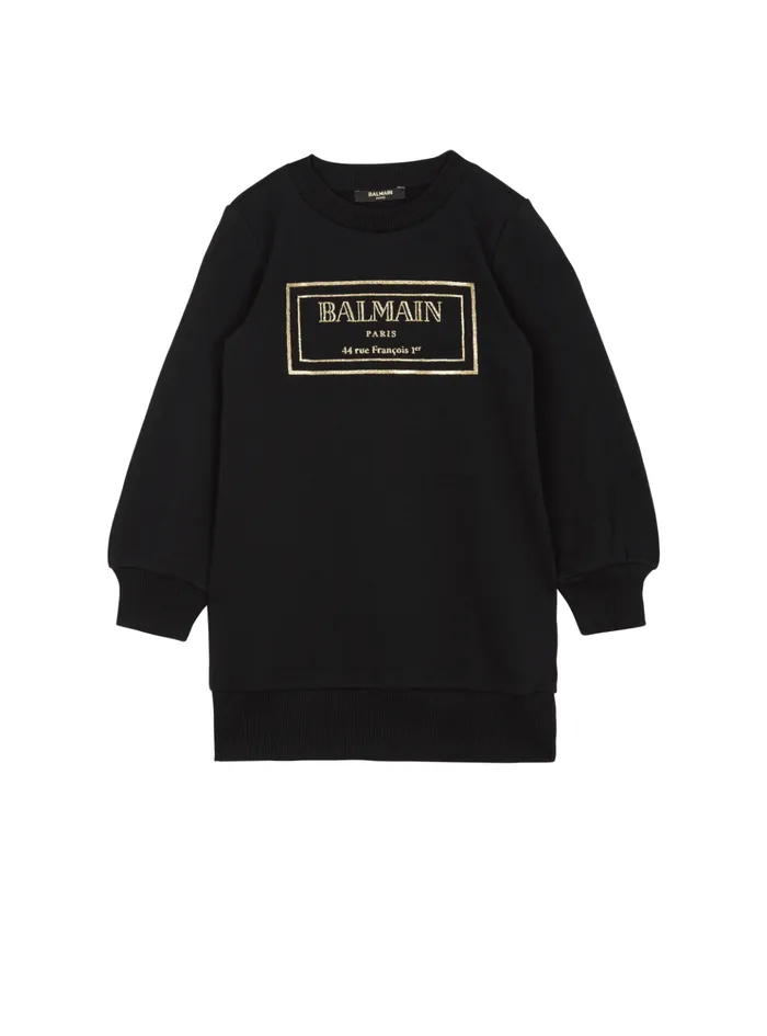 Paris Sweatshirt Dress Black Kids Balmain