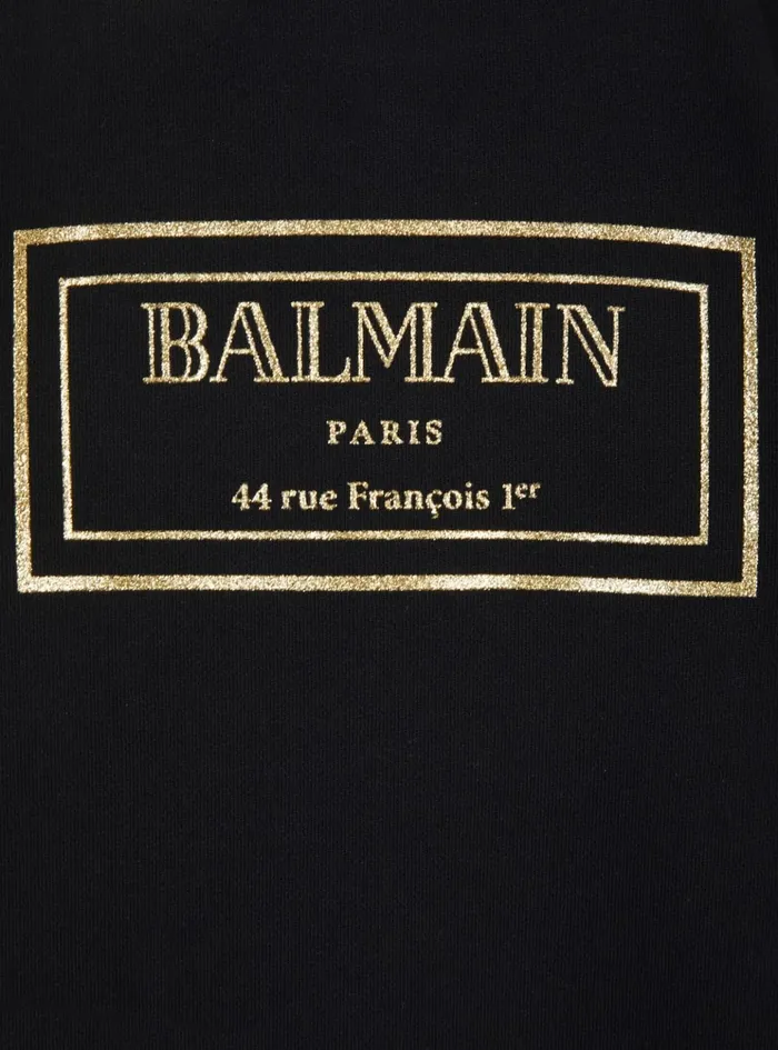 Paris Sweatshirt Dress Black Kids Balmain