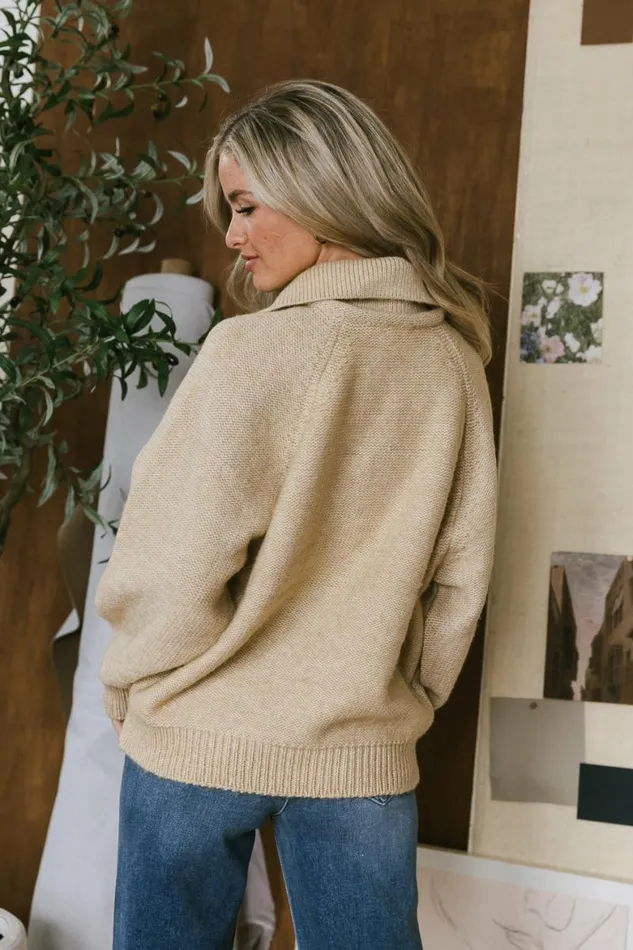 Parker Collared Sweater Cream Women Bohme Sweaters