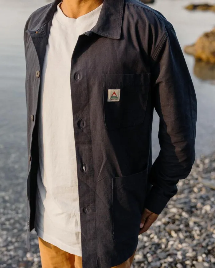 Passenger Clothing Balsa Organic Cotton Overshirt Deep Navy Men Shirts