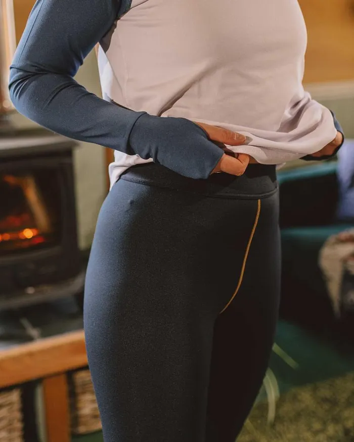 Passenger Clothing Blossom Recycled Base Layer Leggings Deep Navy Women Activewear