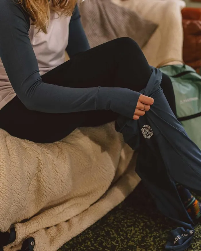 Passenger Clothing Blossom Recycled Base Layer Leggings Deep Navy Women Activewear