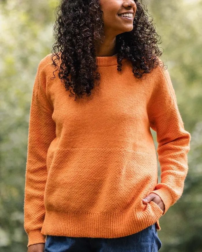 Passenger Clothing Cove Recycled Knitted Jumper Apricot Women Knitwear