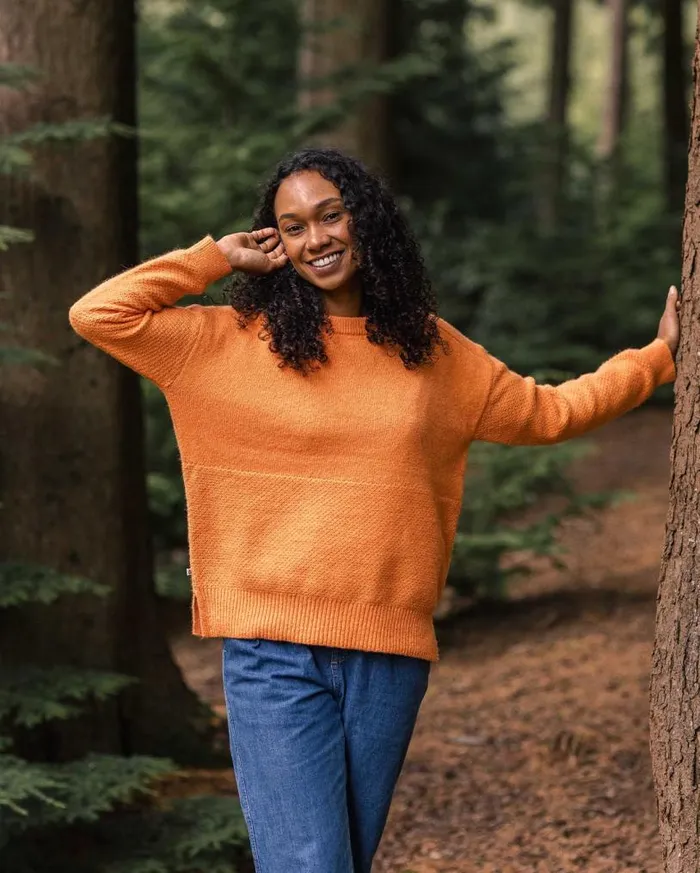 Passenger Clothing Cove Recycled Knitted Jumper Apricot Women Knitwear