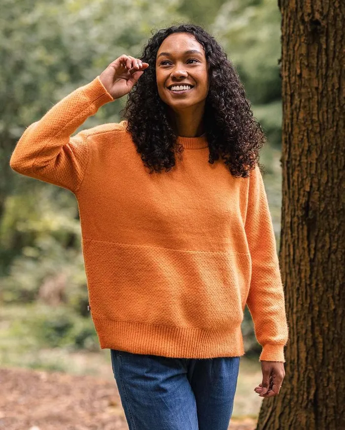 Passenger Clothing Cove Recycled Knitted Jumper Apricot Women Knitwear