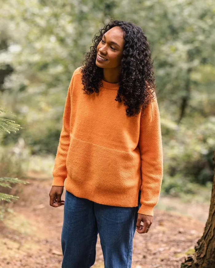 Passenger Clothing Cove Recycled Knitted Jumper Apricot Women Knitwear