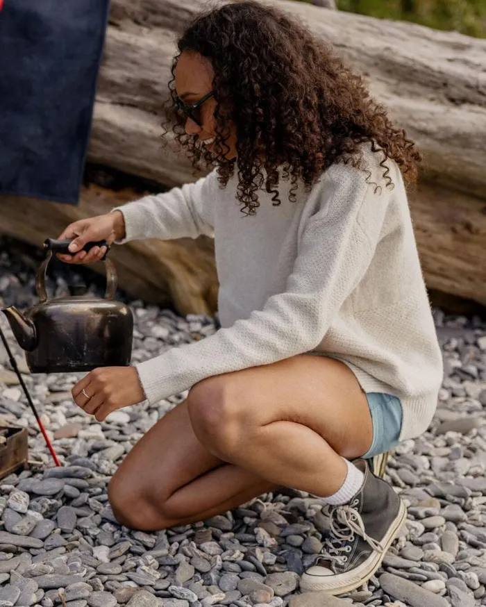 Passenger Clothing Cove Recycled Knitted Jumper Off White Women Knitwear
