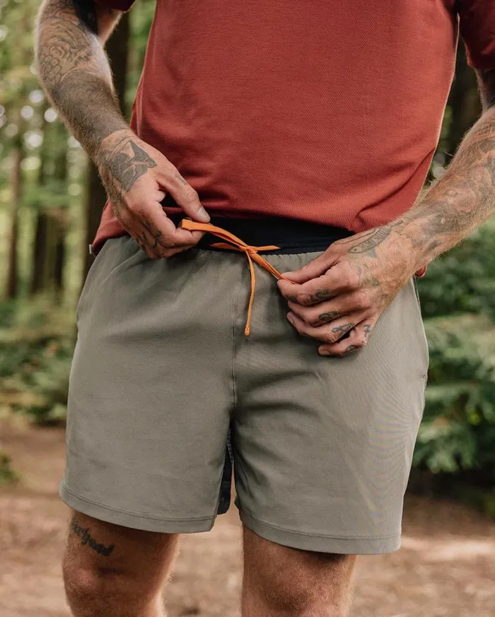 Passenger Clothing Descent Trail Recycled Shorts Dusty Olive Men Activewear