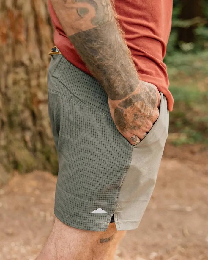 Passenger Clothing Descent Trail Recycled Shorts Dusty Olive Men Activewear