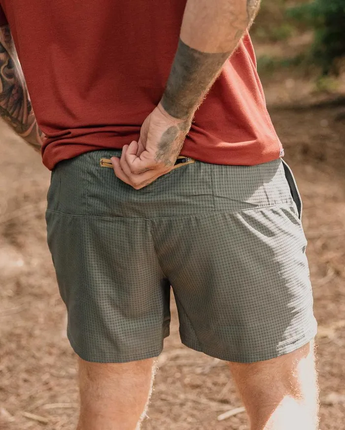 Passenger Clothing Descent Trail Recycled Shorts Dusty Olive Men Activewear