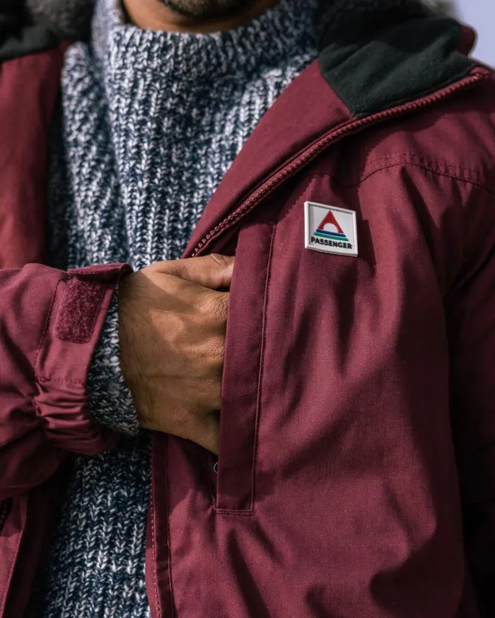 Passenger Clothing Discover Recycled Sherpa Lined Jacket Wine Men Jackets