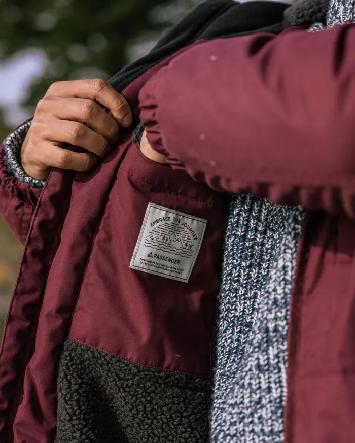 Passenger Clothing Discover Recycled Sherpa Lined Jacket Wine Men Jackets