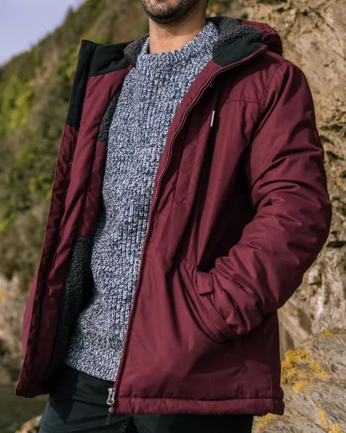 Passenger Clothing Discover Recycled Sherpa Lined Jacket Wine Men Jackets