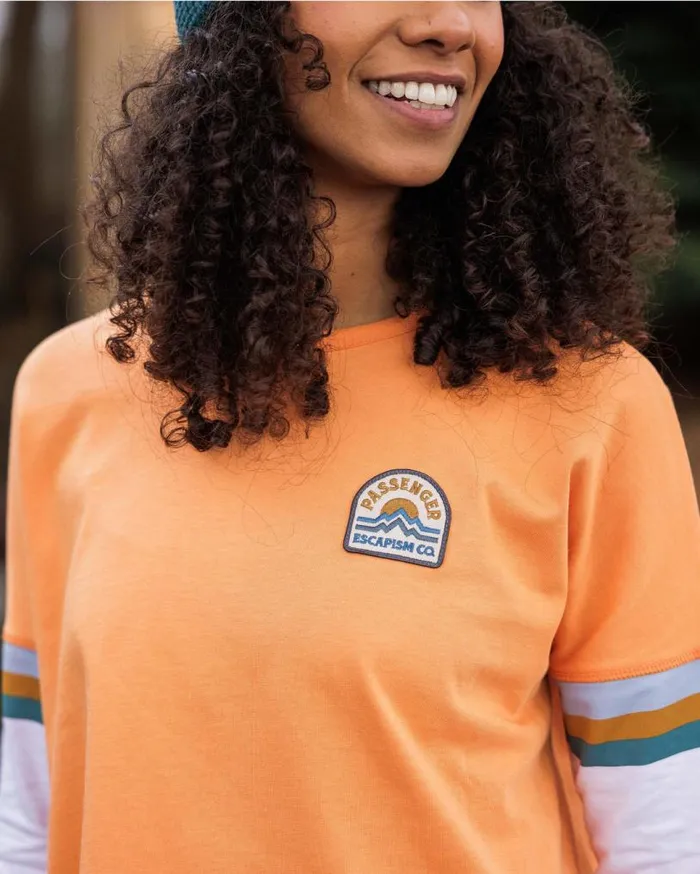 Passenger Clothing Dream Organic Cotton Oversized LS TShirt Apricot Women Tops and TShirts