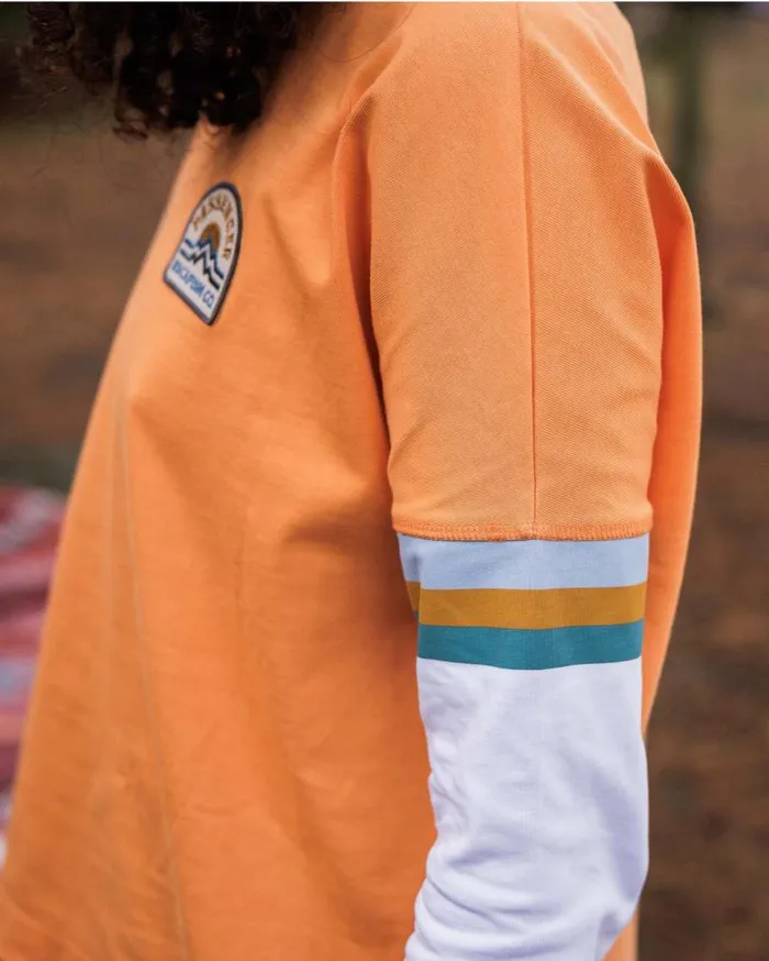 Passenger Clothing Dream Organic Cotton Oversized LS TShirt Apricot Women Tops and TShirts