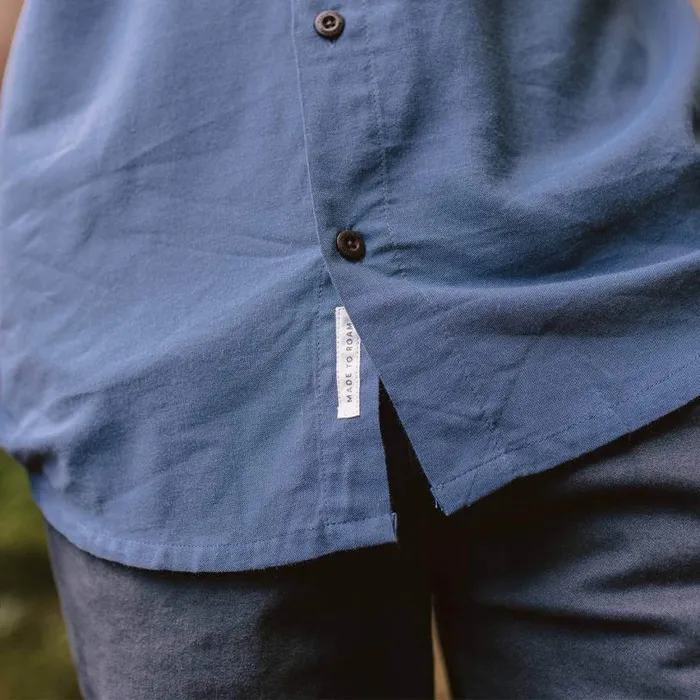 Passenger Clothing Ebb Organic Cotton Short Sleeve Shirt Ensign Blue Stripe Men Shirts