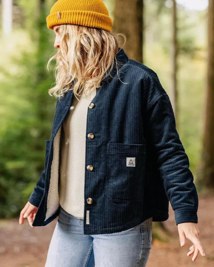 Passenger Clothing Flint Recycled Cord Overshirt Deep Navy Women Shirts