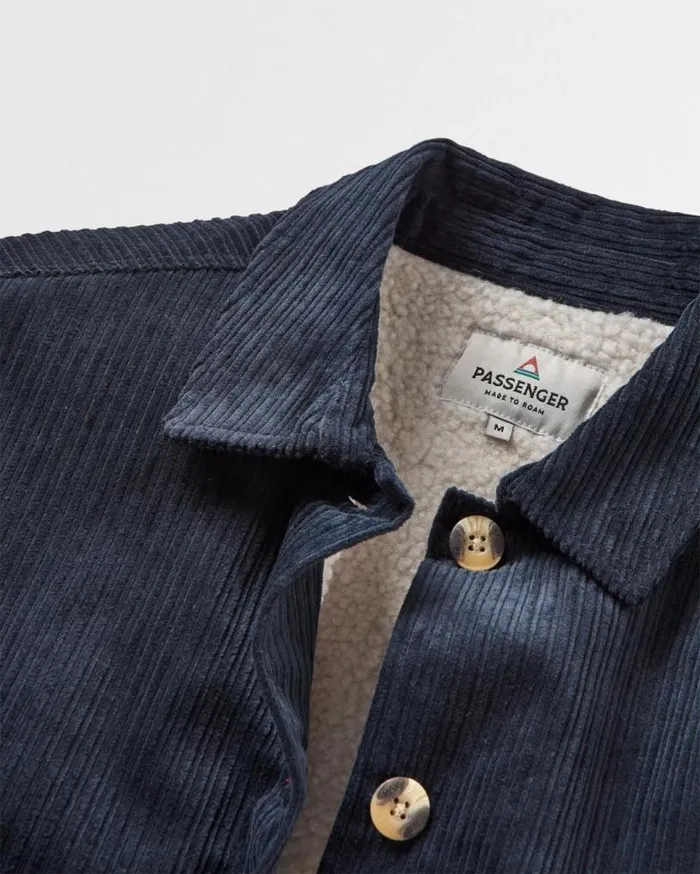 Passenger Clothing Flint Recycled Cord Overshirt Deep Navy Women Shirts