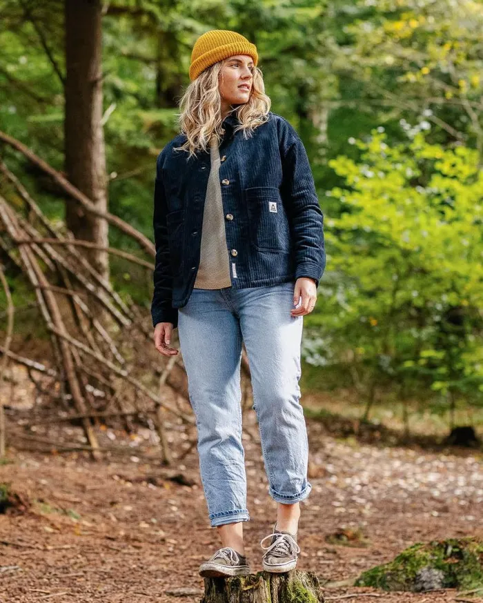 Passenger Clothing Flint Recycled Cord Overshirt Deep Navy Women Shirts