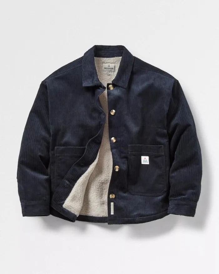 Passenger Clothing Flint Recycled Cord Overshirt Deep Navy Women Shirts