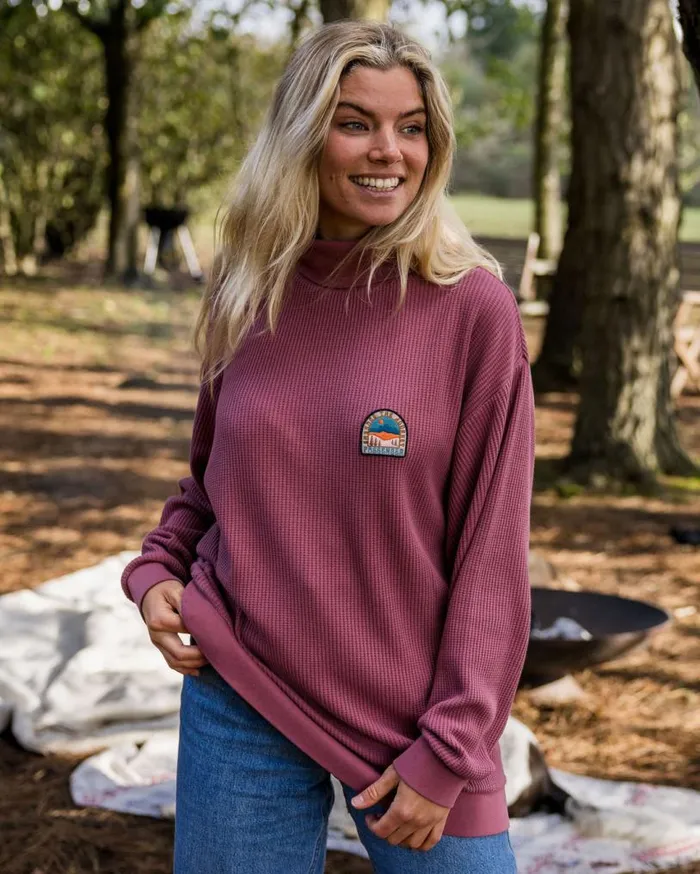 Passenger Clothing Flourish Roll Neck Top Crushed Berry Women Hoodies and Sweatshirts