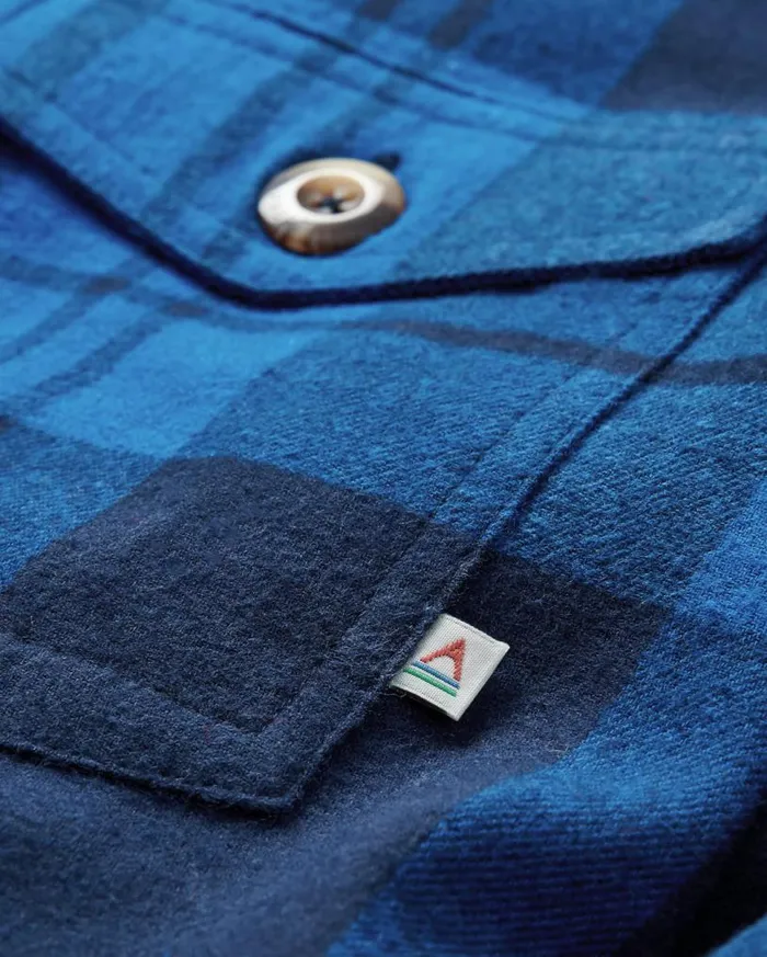Passenger Clothing Harmony Organic Cotton Check Shirt True Blue Women Shirts