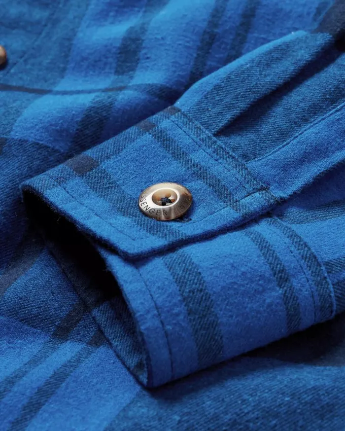 Passenger Clothing Harmony Organic Cotton Check Shirt True Blue Women Shirts