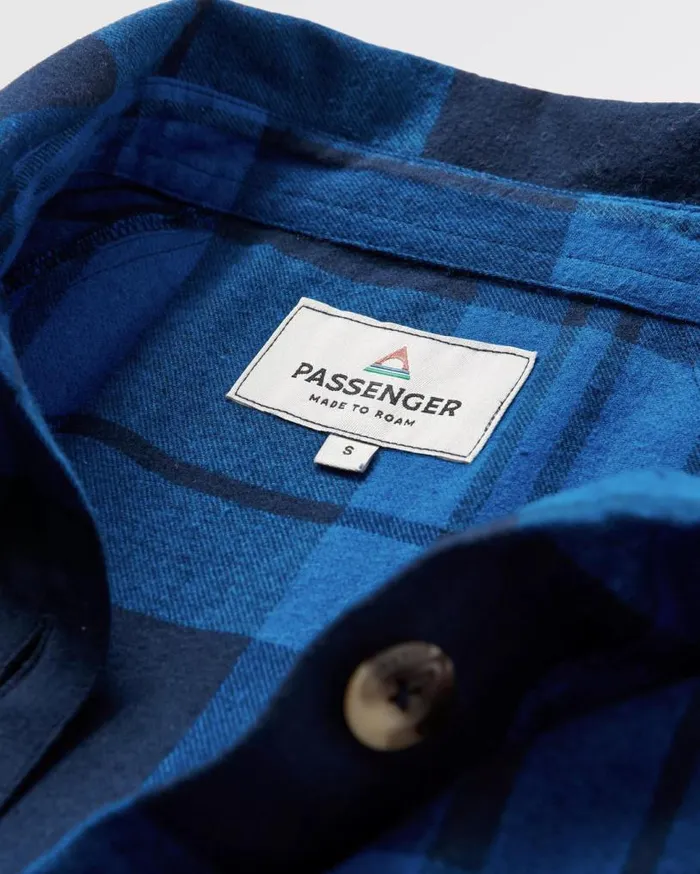 Passenger Clothing Harmony Organic Cotton Check Shirt True Blue Women Shirts